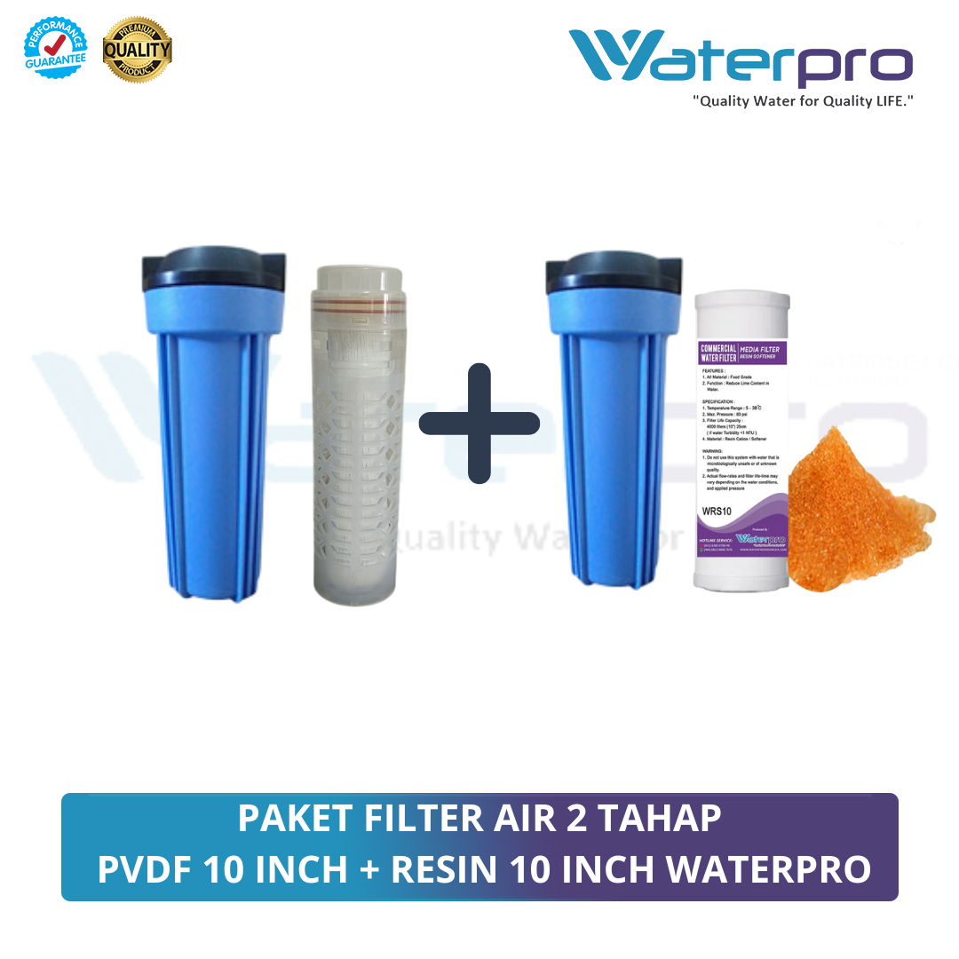 PAKET 2 TAHAP PVDF 10 INCH (KERUH + BERKAPUR)